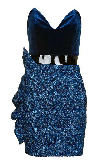 Topshop '80s Jacquard Bandeau Dress