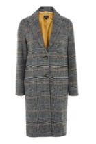 Topshop Relaxed Checked Coat