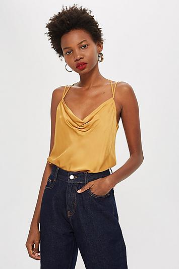 Topshop Satin Cowl Neckline Cami Top