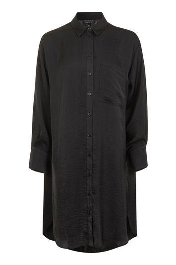 Topshop Satin Oversized Shirt Dress