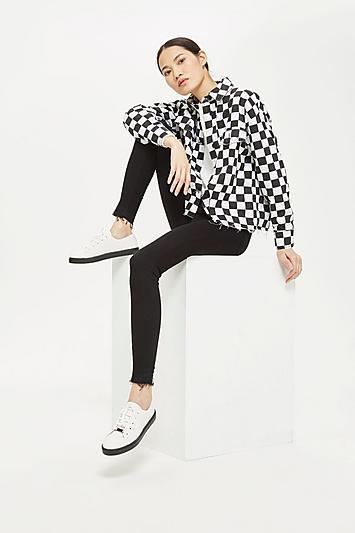 Topshop Undone Hem Black Joni Jeans