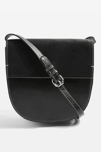 Topshop Charlie Leather Saddle Bag