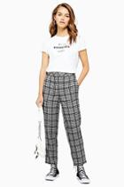 Topshop Petite Black And White Check Trousers