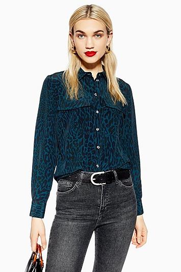 Topshop Animal Utility Shirt