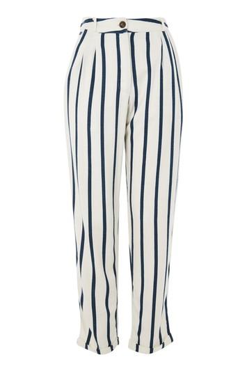 Topshop Stripe Mensy Peg Leg Trousers