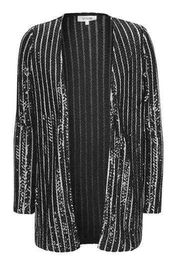 Topshop *cross Fire Black Striped Sequin Blazer By Wydlr