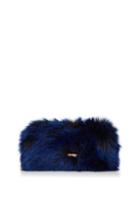 Topshop *navy Faux Fur Clutch Bag By Skinnydip