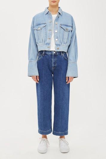 Topshop Cropped Denim Jacket By Boutique