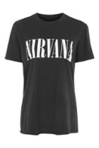Topshop Nirvana Slogan Holey T-shirt By And Finally