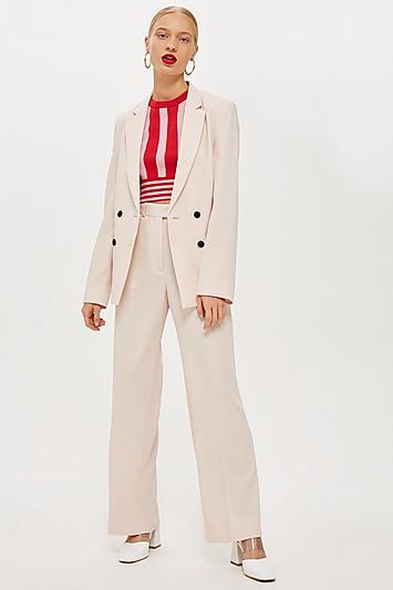 Topshop Blush Slouch Suit Trousers