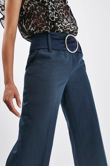 Topshop Belted Cropped Trousers By Boutique