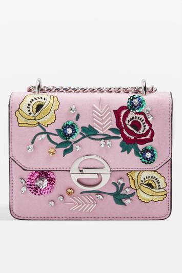 Topshop Rae Floral Embroidered Cross Body Bag