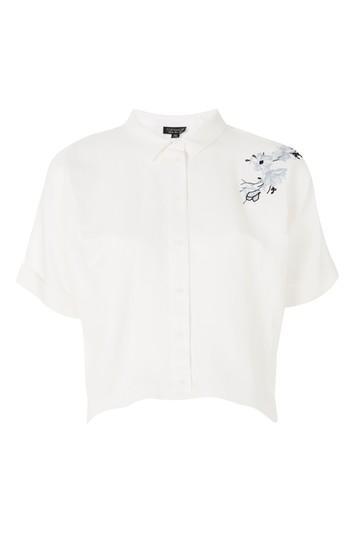 Topshop Embroidered Tiger Shirt