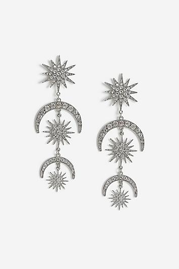 Skinny Dip Crystal Star Moon Drop Earrings