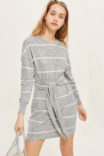 Topshop Stripe Cut And Sew Mini Dress