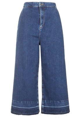 Topshop Moto Undone Hem Denim Culottes