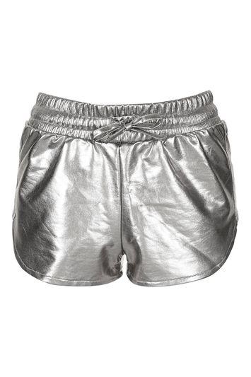 Topshop Foiled Runner Shorts