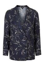 Topshop Bamboo Print Double-breasted Blazer
