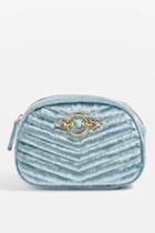 Topshop Queenie Quilted Velvet Bum Bag