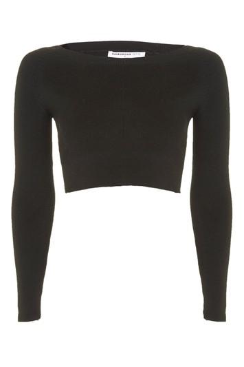 Topshop *cropped Ribbed Knitted Top By Glamorous
