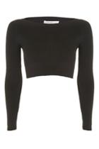 Topshop *cropped Ribbed Knitted Top By Glamorous