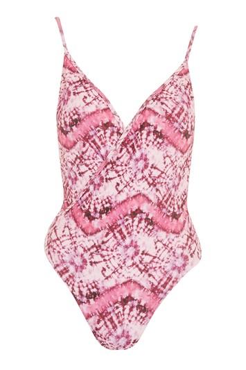 Topshop Tie Dye Wrap Swimsuit