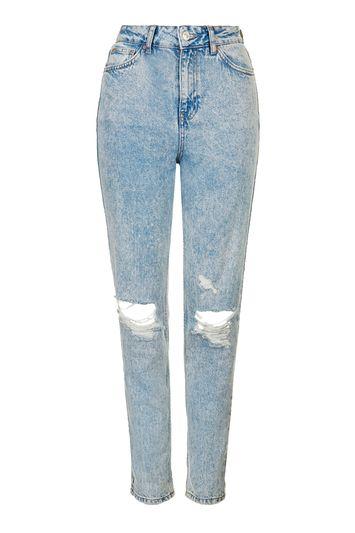 Topshop Moto Acid Ripped Mom Jeans