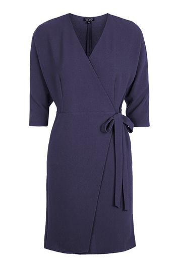 Topshop Petite Batwing Wrap Midi Dress