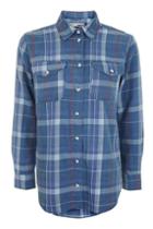 Topshop Moto Navy Heavy Check Shirt