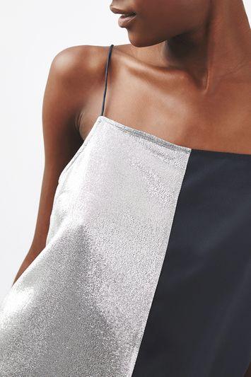 Topshop Lame Panelled Cami By Boutique