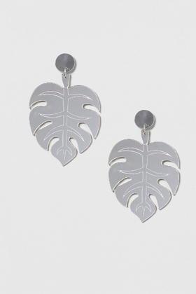 Topshop Mirrored Leaf Earrings