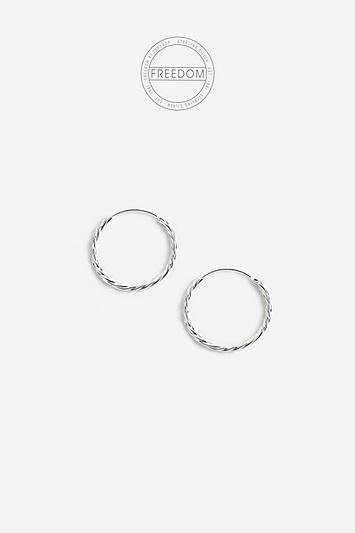 Topshop *sterling Silver Oversized Hoop Earrings