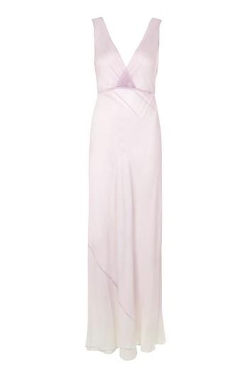 Topshop *silk Ombre Crinkle Maxi Dress