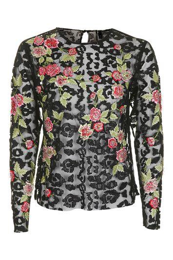 Topshop Animal Embroidery Top