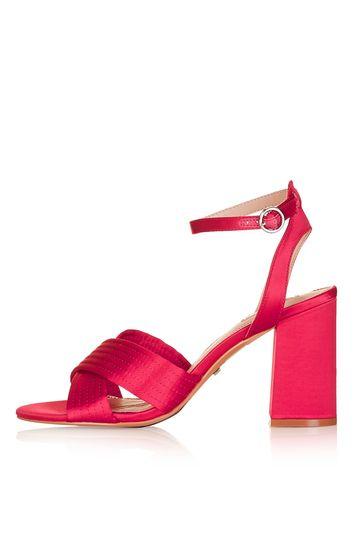 Topshop Rich Satin Cross Strap Sandals