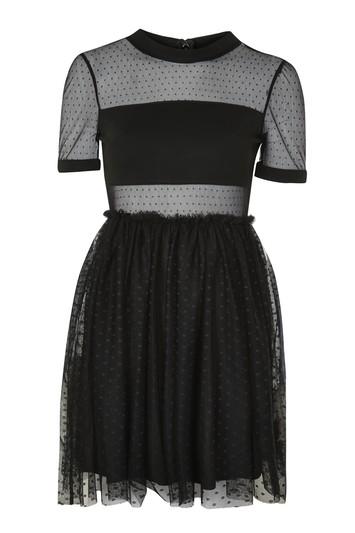 Topshop Spot Mesh Tulle Prom Dress