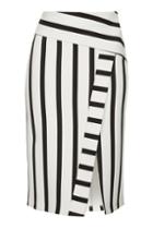 Topshop Stripe Detailed Midi Skirt