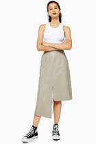 Topshop *grey Leather Skirt By Boutique