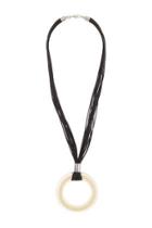 Topshop Resin Circle On Cord Necklace
