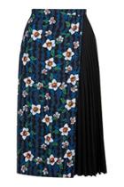 Topshop Flower Pleat Panel Midi Skirt