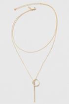 Topshop Gold Circle And Stick Multirow Necklace
