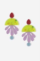 Topshop *glitter Resin Abstract Leaf Earrings
