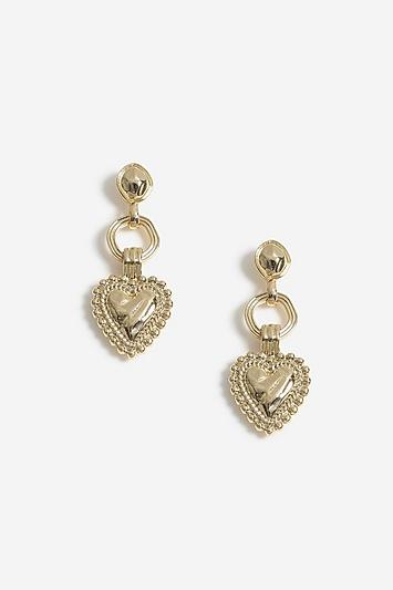 Topshop Heart Drop Link Earrings