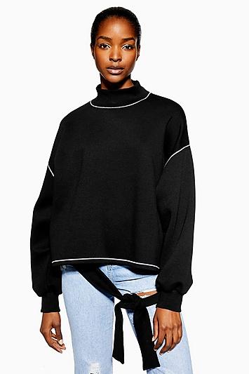 Topshop *contrast Stitch Jumper By Native Youth