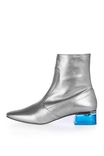 Topshop Aubergine Perspex Heeled Ankle Boots