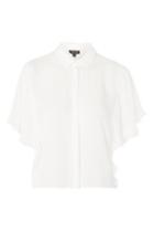 Topshop Petite Frill Sleeve Shirt