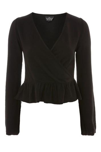 Topshop Petite Peplum Wrap Top
