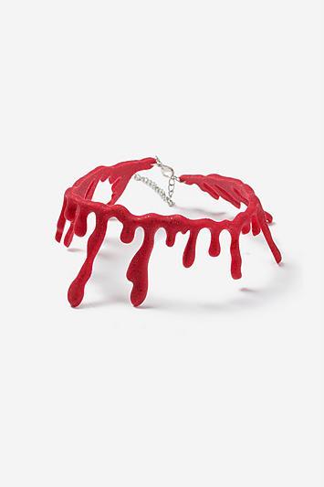 Topshop *glitter Blood Drip Halloween Choker Necklace