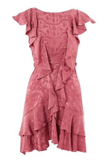 Topshop Jacquard Ruffle Skater Dress