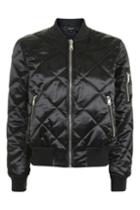 Topshop Quilted Shiny Ma1 Jacket
